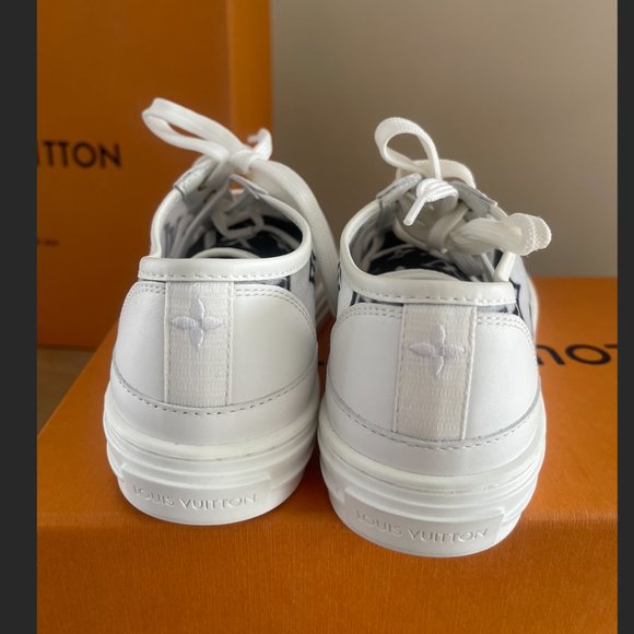 Louis Vuitton White Monogram Mesh And Leather Stellar Lace Up Sneakers - Picture 11 of 16